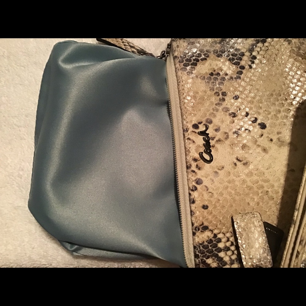 Authentic Coach Wristlet Python Embossed Leather - image 5
